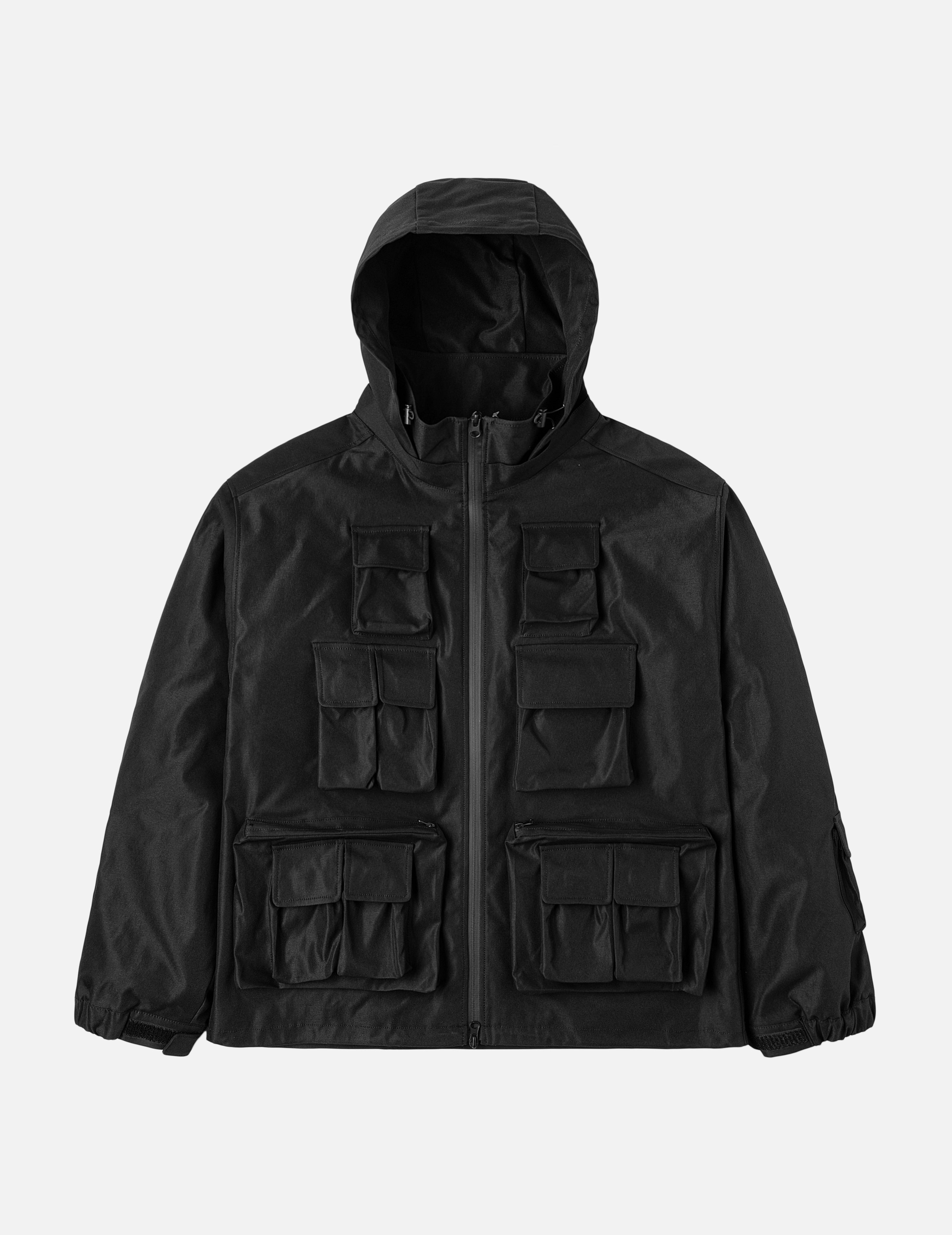 Multi-Pocket Regular Fit Outdoor Jacket with Detachable Hood